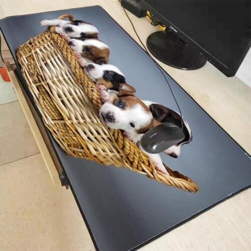 Mairuige Dogs Puppies Basket High Speed New Mousepad Large Gaming Mouse Pad Anti-slip Perfect Locking Edge PC Computer Desk Mat