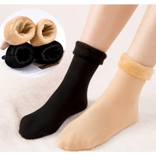 Winter Warmer Women Thicken Thermal Wool Cashmere Snow Socks Seamless Velvet Boots Floor Sleeping Socks for Mens