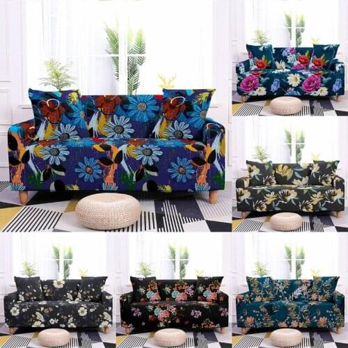 1/2/3/4 Seat Small Floral All-inclusive Stretch Sofa Cover Home Full-cover Fabric Sofa Cushion (not Including Pillowcase)