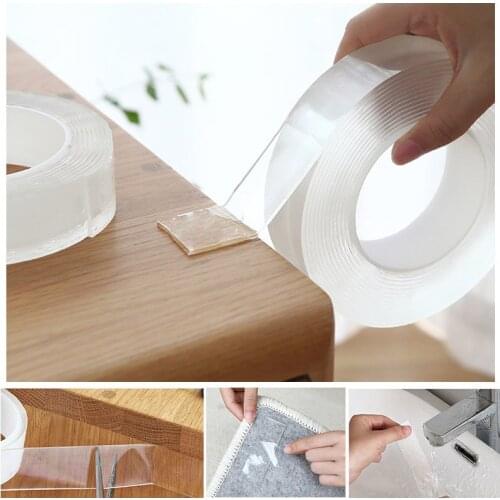 1M/3M/5M Nano Tape Double Sided Tape Transparent No Trace Reusable Waterproof Adhesive Tape Cleanable Home gekkotape