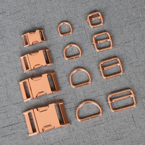 10 Sets 15mm 20mm 25mm 32mm Heavy Paracord Metal Buckle Clip Clasp Belt Straps D Ring Adjuster Slider Harness Hardware