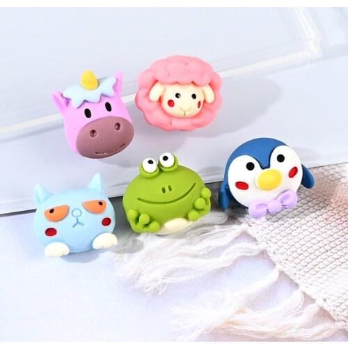 10Pcs Cartoon Character Flatback Resin Cabochon Kawaii Animal Scrapbooking For Embellishments DIY Jewelry Making Accessories