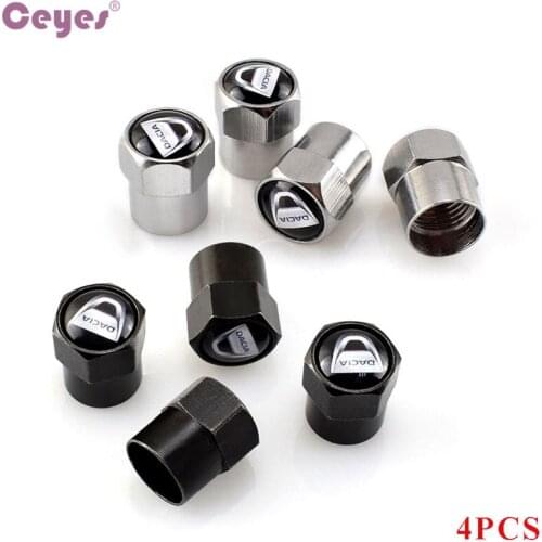 4pcs Car Wheel Valve Caps Tyre Tire Stem Cover For Dacia Duster Sandero Logan MCV Stepway Dokker Lodgy JDM Accessories Styling