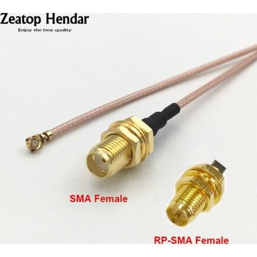 1Pcs SMA / RP-SMA Female to U.FL IPX Jack Antenna RG178 RF Pigtail Cable Connector for Wifi Router 5CM 10CM 15CM 20CM 30CM 50CM