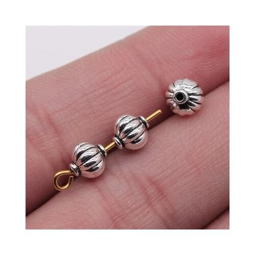 Newest 20Pcs 6*6*6mm Antique Silver Color Pumpkin Beads Charms For DIY Jewelry Making Bracelet Pendant Accessories Wholesale