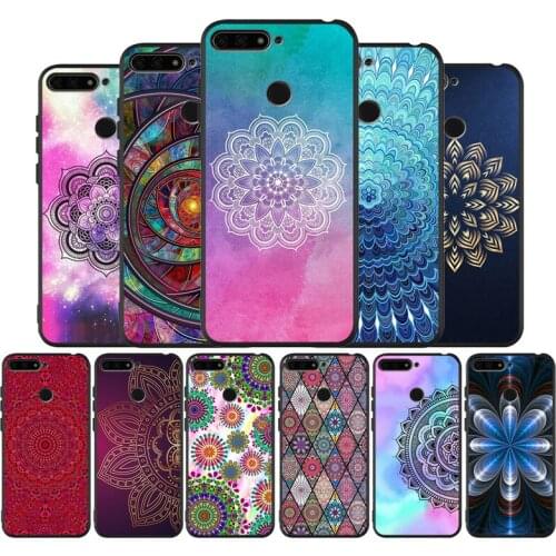 Beautiful Mandala Pattern black Silicone Phone Case For Huawei honor 30 20 Pro 8 8X 9 10 20 Lite Mate 10 20 30 Lite Pro cover