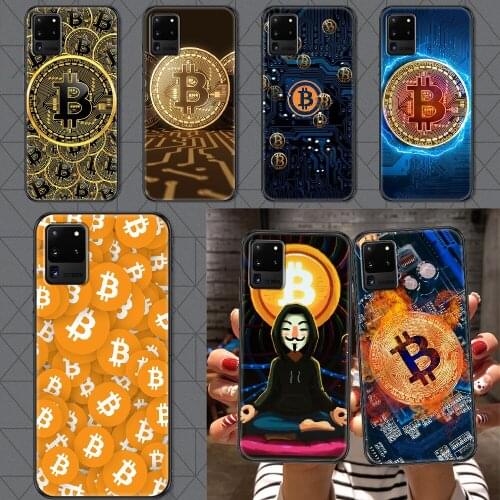 Accept Bitcoin Phone case For Samsung Galaxy Note 4 8 9 10 20 S8 S9 S10 S10E S20 Plus UITRA Ultra black fashion bumper pretty