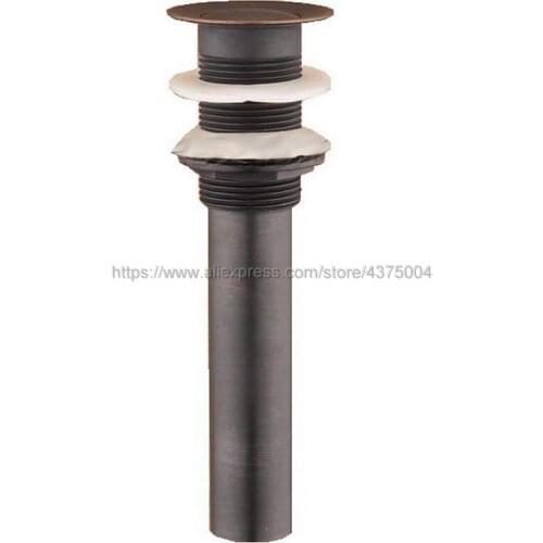 Black Oil Rubbed Brass Round Style Lavatory Faucet Vessel Assembly Pop Up Bathroom Sink Stopper Drain without Overflow Nsd008