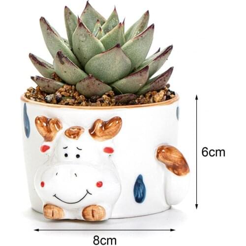 Flowerpot Animal Cartoon Ceramic Multi-color Vertical Garden Pots Non-fade and Wear-resistant for Home