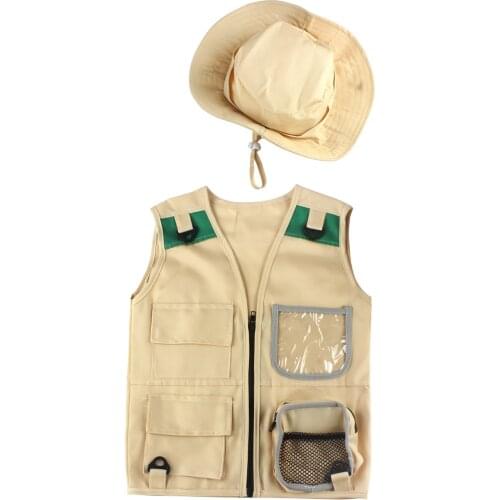 Children Multiple Pockets Tactical Jacket Kid Breathable Vest Outdoor Adventure Hunting Game Vest Explorer Costume For Kids Gift