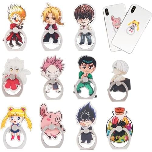 ER922 Anime Pig Moon Girl Fashion Ring Metal Mobile Phone Accessories Rotating Ring Bracket Lazy Desktop Anti-fall Bracket Gift