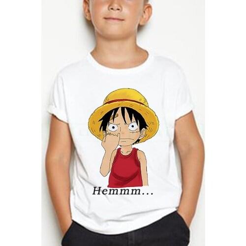 One Piece T Shirt boy/girl Children Pure cotton T-shirt Cool Cartoon Anime Summer Casual Tops Tee Luffy Boy Girl Kids Streetwear