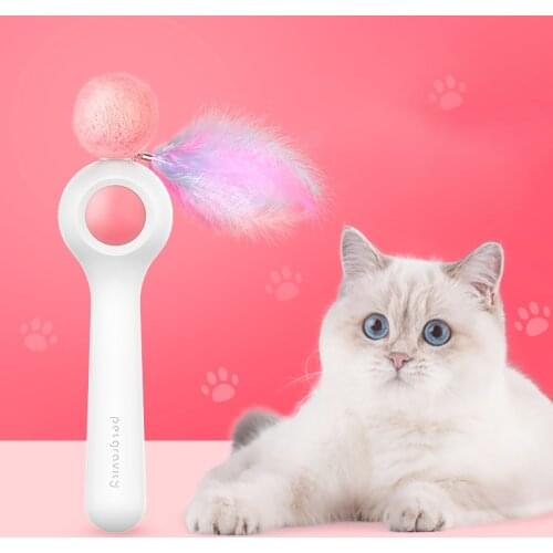 Cat Toy gravity Automatic Telescopic Funny Cat Stick Feather Fairy Stick Pet Supplies Funny Toys for Cat Artifact Wholesale