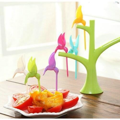 10 style Kitchen Accessories Cooking Fruit Vegetable Tools Creative Fruit Fork toothpick Gadgets Fashion Fork Eco-Friendly Sign