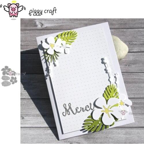 Piggy Craft metal cutting dies cut die mold Flower leaf decoration Scrapbook paper craft knife mould blade punch stencils dies