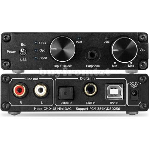 Mini DAC XU208 USB DAC Headphone Amplifier DSD1796 Chip Support Coaxial Optical Input Modes