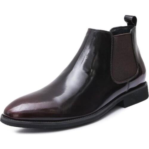 New mens shoes pointed toe ankle men boots genuine leather high-top casual shoes chelsea boots work boots