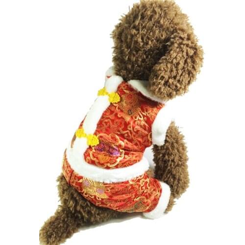 New Arrival New Year Clothing For Puppy Dog Chinese Classic Style Four Legs Dogs Winter Coat New Clothing