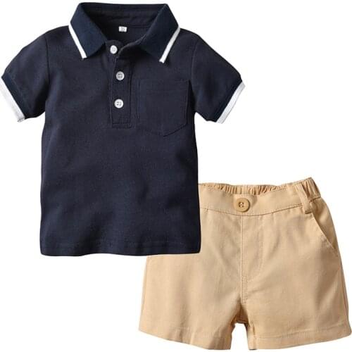 Baby Boy Clothing Set New Summer Cotton Short Sleeve Casual Romper Tops+Shorts Infant Boys Outfits Toddler Boy Costumes for 1-6Y