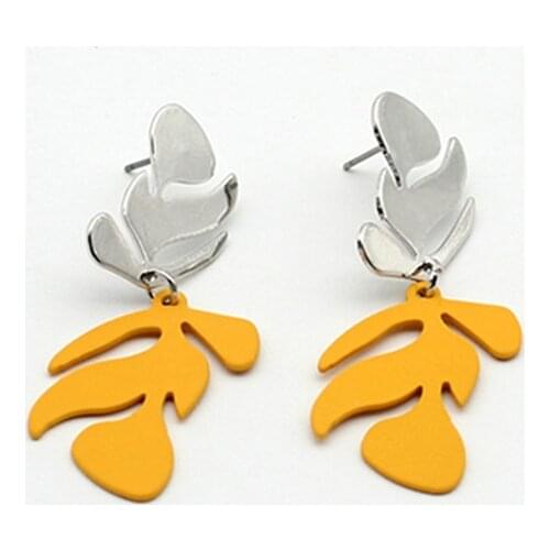 Orange Leaf Dangle Earrings Hot Sales For Women New Bohemian Leaves Charm Plant Drop Ear Young Girl Party Lady Jewelry 202153