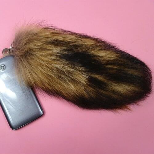 2020 Real Hair Foxs Tail Hanging Bag Large Raccoon Key Automobile Ornaments Hang Fur Accessories Plush Chain Free Shipping