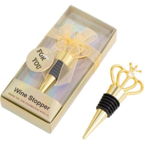 Bottle Cork Wedding Gold Crown Wine Bottle Stopper Metal Hotel Decoration Gifts Home Kitchen Gadget Bar Tool Accessories