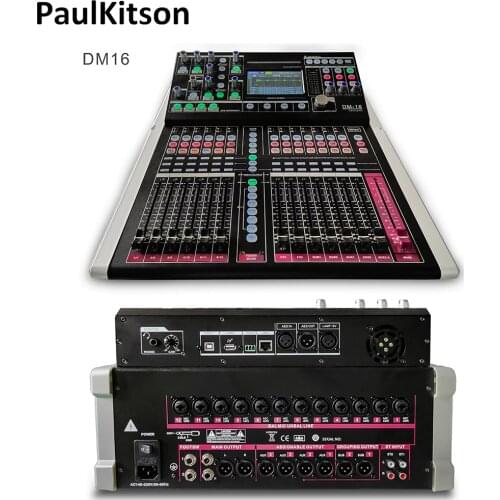 Paulkitson DM16 18Channel Professional Digital mixing Dj Mixer Audio Console Mixer Professional Stage Performance
