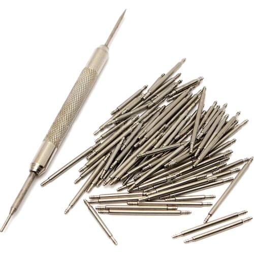 108pcs 8-25mm Stainless Steel Watch Band Strap Spring Bar Link Pins Remover New Silver