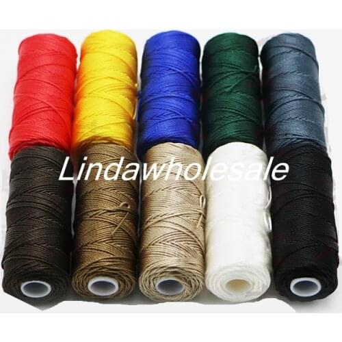 Leather carving Japanese wear-resistant nylon thread 0.6mm X50m Multi-color Hand stitching thread,leather craft tools