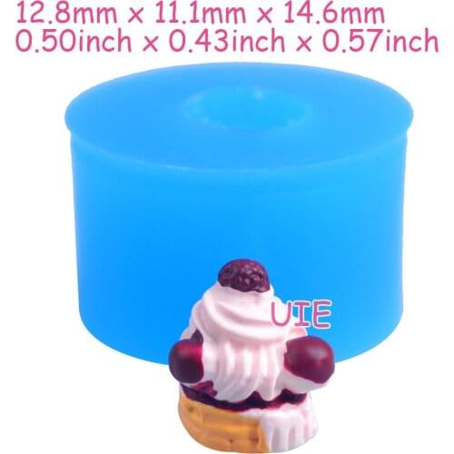 GYL452U 12.8mm x 11.1mm 14.6mm Fruit And Cream Cupcakes Silicone Mold Fondant Cake Decoration Candy Resin Clay Earrings