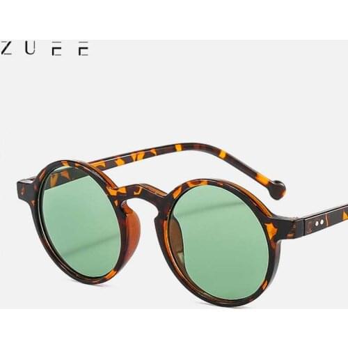 Vintage Leopard Round Sunglasses Women Fashion Cat Eye Mirror Sun Glasses Female Brand Designer Classic Gradient Oculos De Sol