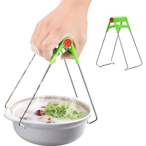 Heat insulation Plate Tong Foldable Anti Scalding Pot Dish Holder Anti-hot Clamp Gripper Hot Bowl Clip Steamer Lifter Picker