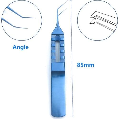 Titanium Capsulorhexis Forcep Ophthalmic tweezers tools ophthalmic eye surgical instruments 85mm Angled shaft