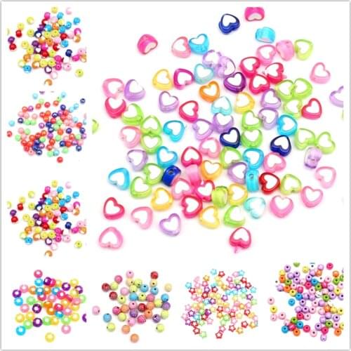 50-200Pcs 6-10mm Various shape Mixed Acrylic Beads Loose Bead Woman Men Jewellery Making DIY Bracelet Necklace Jewelry Finding