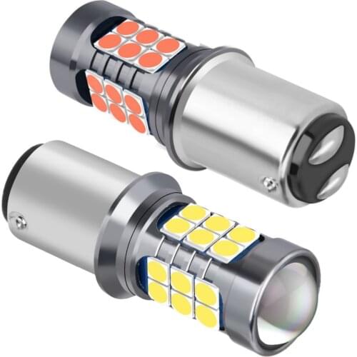 2Pcs New 1157 P21/5W BAY15D Super Bright 3030 LED Car Tail Brake Bulb Turn Signal Auto Daytime Running Light Rear Fog Lamps 12V