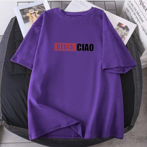 Bella Ciao Cartoon Woman T-shirts High Quality LA CASA DAPEL Fashion 2021 New O-neck Lady Clothing Hip Hop Oversize Tops Tees