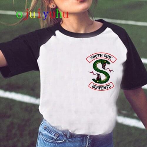 South Side Serpents Riverdale Funny Cartoon T Shirt Women Harajuku Snake Graphic T-shirt 90s Fashion Tshirt Anime Top Tee Female