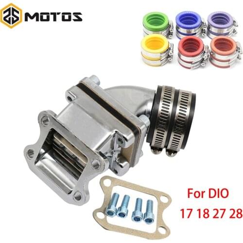 ZS MOTOS Carb Inlet Manifold Intake Pipe + 35mm Carburetor Interface For DIO 17/18/27/28 50cc 90cc 2T Scooter Carb Connector
