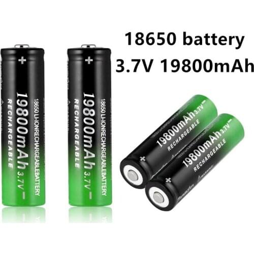 1-20PCS 18650 Battery Rechargeable Battery 3.7V 18650 19800mAh Capacity Li-ion Rechargeable Battery For Flashlight Torch Battery