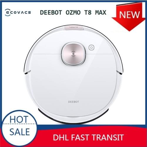 2020 Original ECOVACS DEEBOT OZMO T8 MAX Sweeping and Mopping Robot Vacuum Cleaner for Home APP Remote Control Speaking English