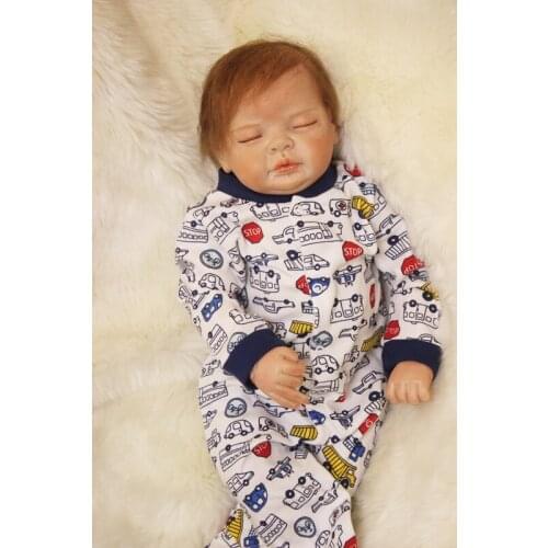 22" Sleeping reborn babies dolls toys cloth body real newborn baby looking silicone dolls for children gift bebe alive bonecas