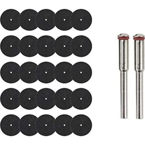 25Pcs 32mm Grinding Wheel with Mandrels for Rotary Tools Resin Cutting Disc Mini Circular Saw Blade Rotary Cut Off Wheel