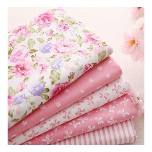 ZY DIY 26x25cm 5pcs cotton patchwork pink cotton fabric meter YARD fat quarter bundle tilda sewing home textile bedding