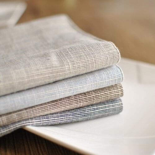 5Pcs Japanese Cotton Linen Placemat Plain Striped Tablecloth Home Cloth Dinner Napkins Table Decoration Tea Towel Kitchen Items