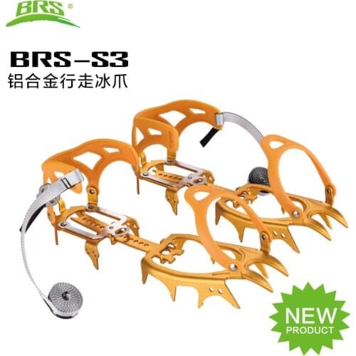 BRS-S3 14 Teeth Ice Grippers Walking Crampons Ultralight Aluminium Alloy Mountaineering Crampons Equipment
