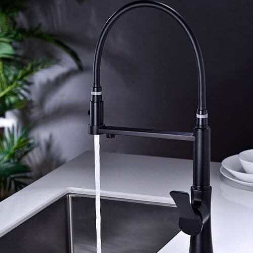 Black Multifunctional kitchen faucet,Brass Pull Out Cold hot Kitchen sink faucet With Direct drinking tap purified water Faucet