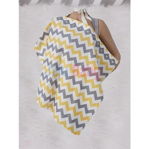 Jaju Baby Yellow Gray Zigzag Breastfeeding Apron