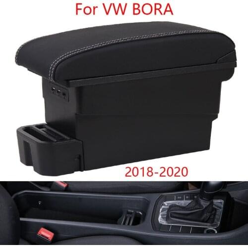 For VW BORA Armrest box For VW Bora 2018 2019 2020 car accessories interior Car Armrest box Storage box Retrofit parts USB