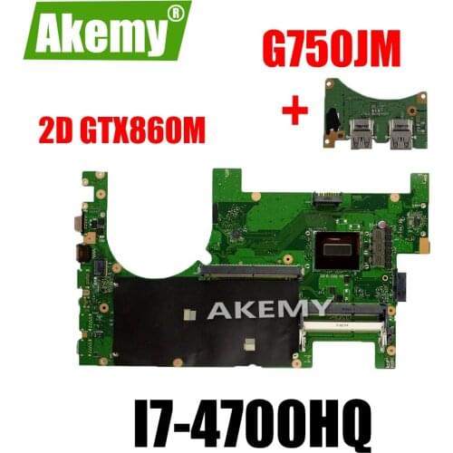 G750JS G750JM Laptop motherboar For Asus ROG G750J G750JM Mainboard I7-4700/4710 CPU Support GTX860M/2GB VGA