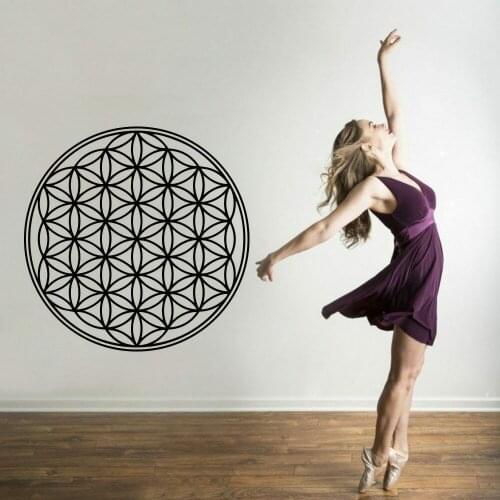 Geometric pattern Flower of Life Wall Sticker Bohemian Style Yoga mandala wall decals vinyl Home Living Room Decor Mural Z595